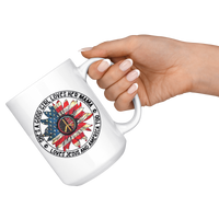 She's A Good Girl Loves Her Mama Loves Jesus and America Too Hippie American Flag White Coffee Mug