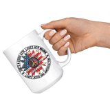 She's A Good Girl Loves Her Mama Loves Jesus and America Too Hippie American Flag White Coffee Mug