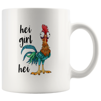 Chicken Hei Girl Hei Funny White Coffee Mug