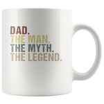 Dad the man the myth the legend vintage, father's day white gift coffee mug