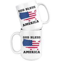 God Bless America Flag White Coffee Mug Mugs