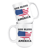 God Bless America Flag White Coffee Mug Mugs